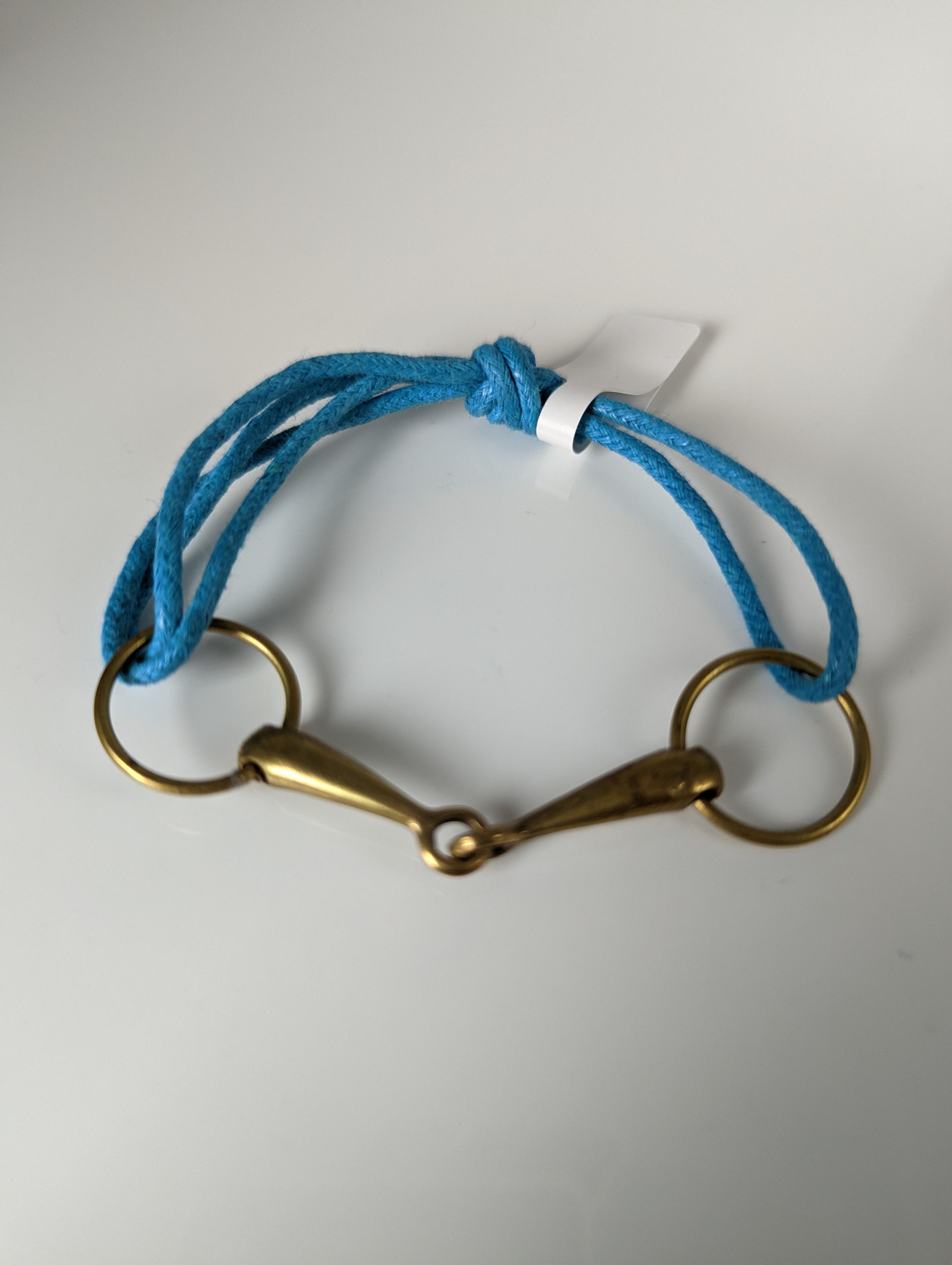 Silver Steed Leather Brass Snaffle Cord Bracelet