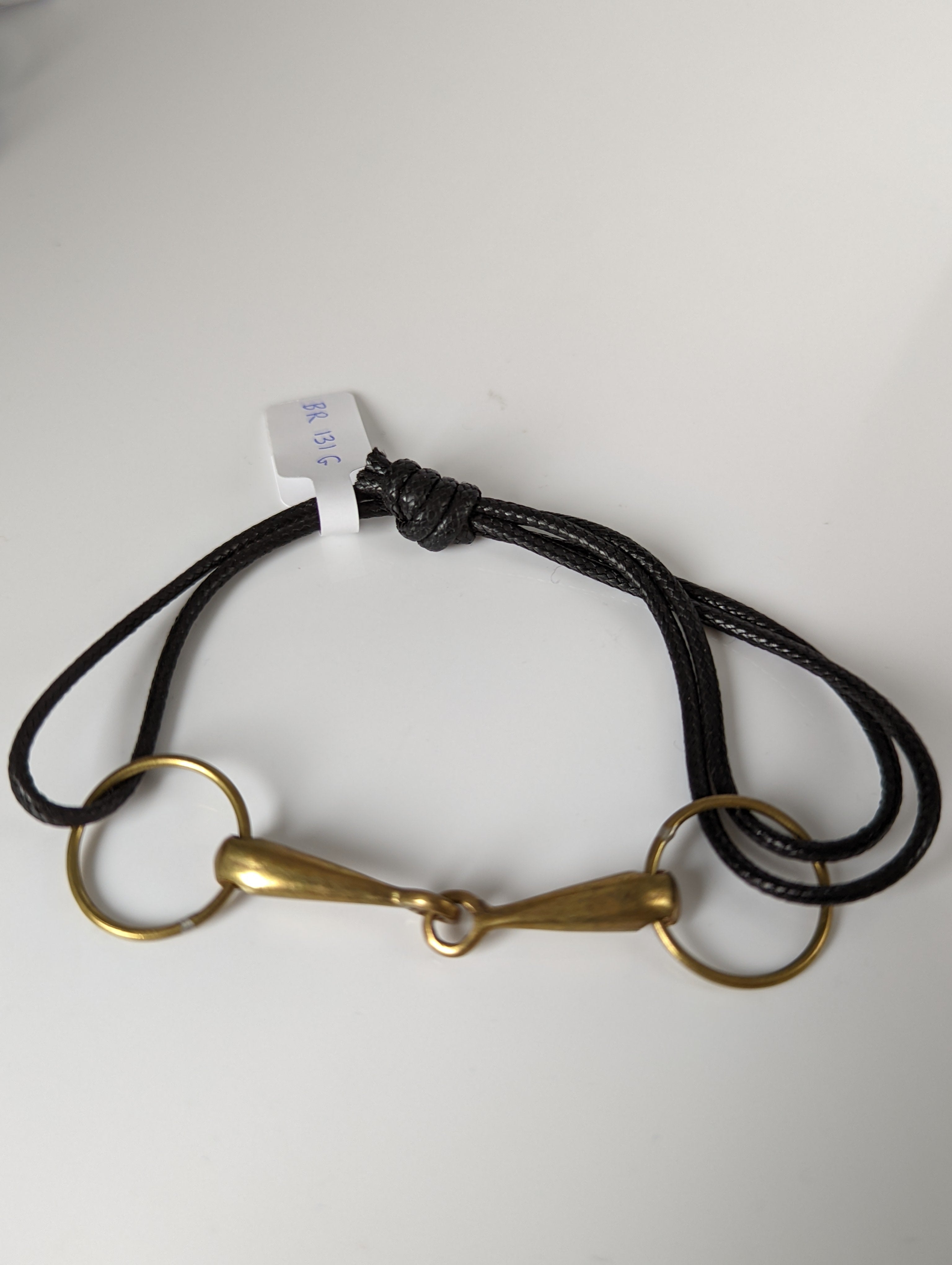 Silver Steed Leather Brass Snaffle Cord Bracelet