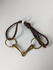 Silver Steed Leather Brass Snaffle Cord Bracelet
