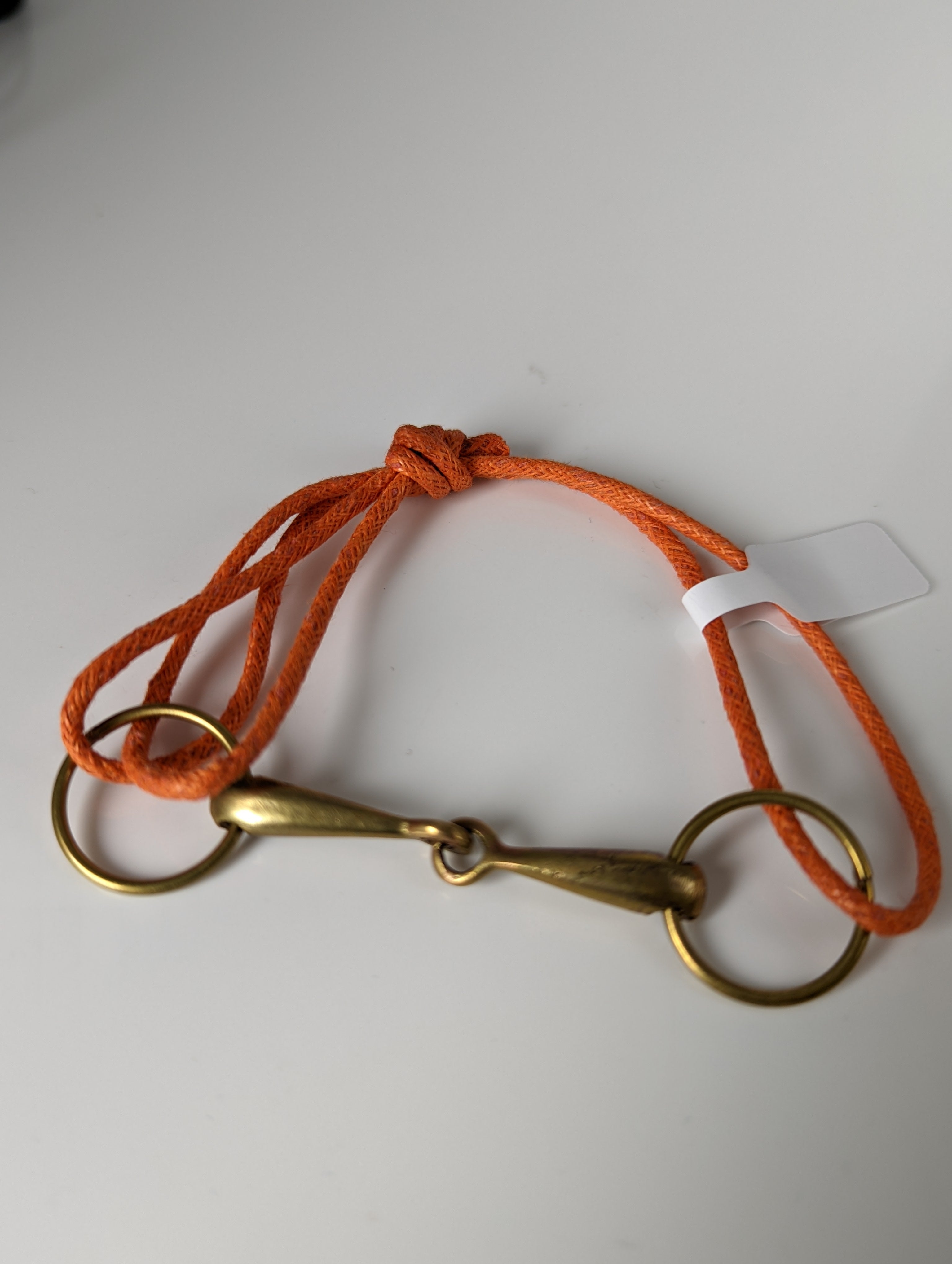 Silver Steed Leather Brass Snaffle Cord Bracelet