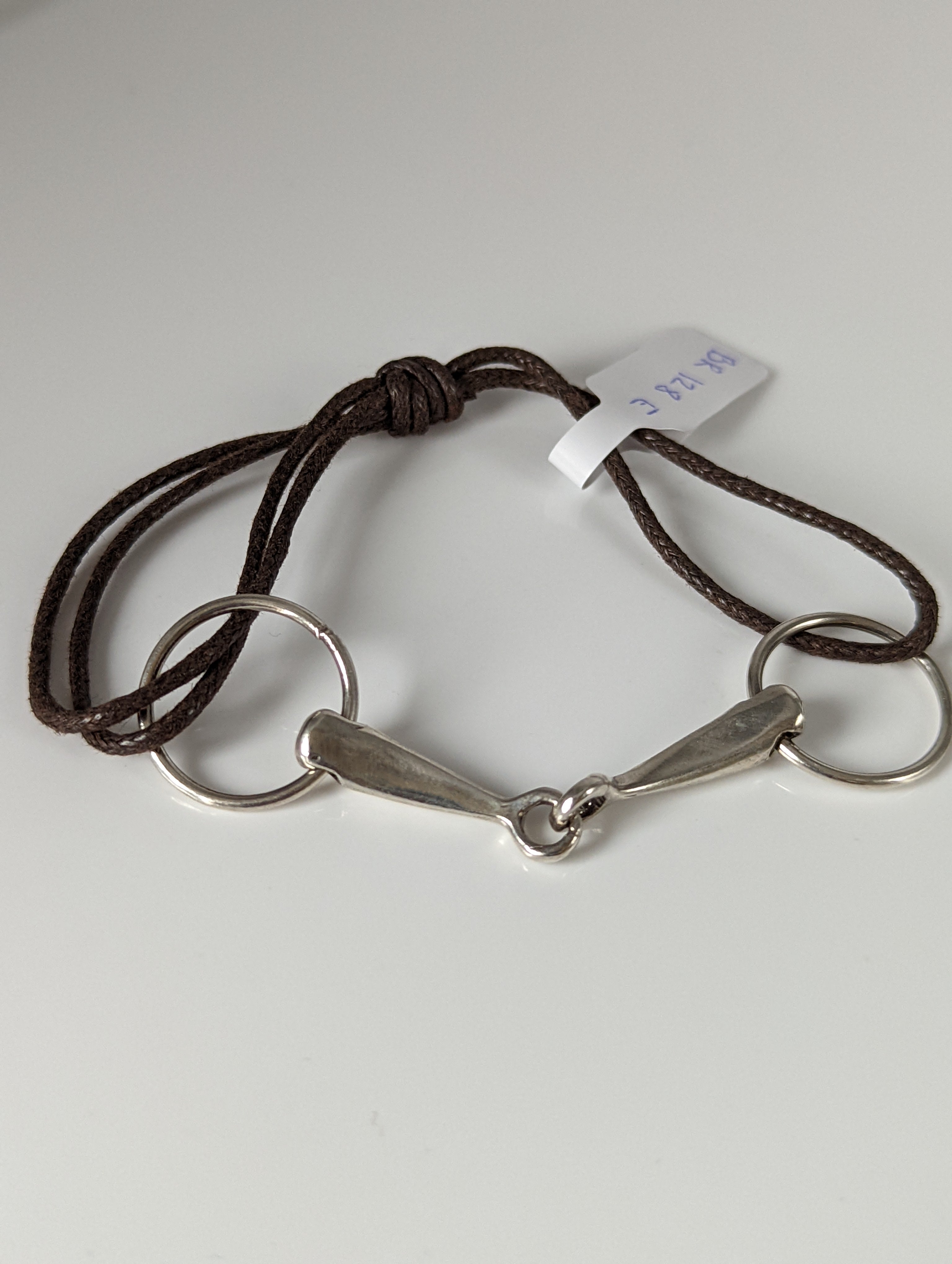 Silver Steed Leather Silver Snaffle Cord Bracelet
