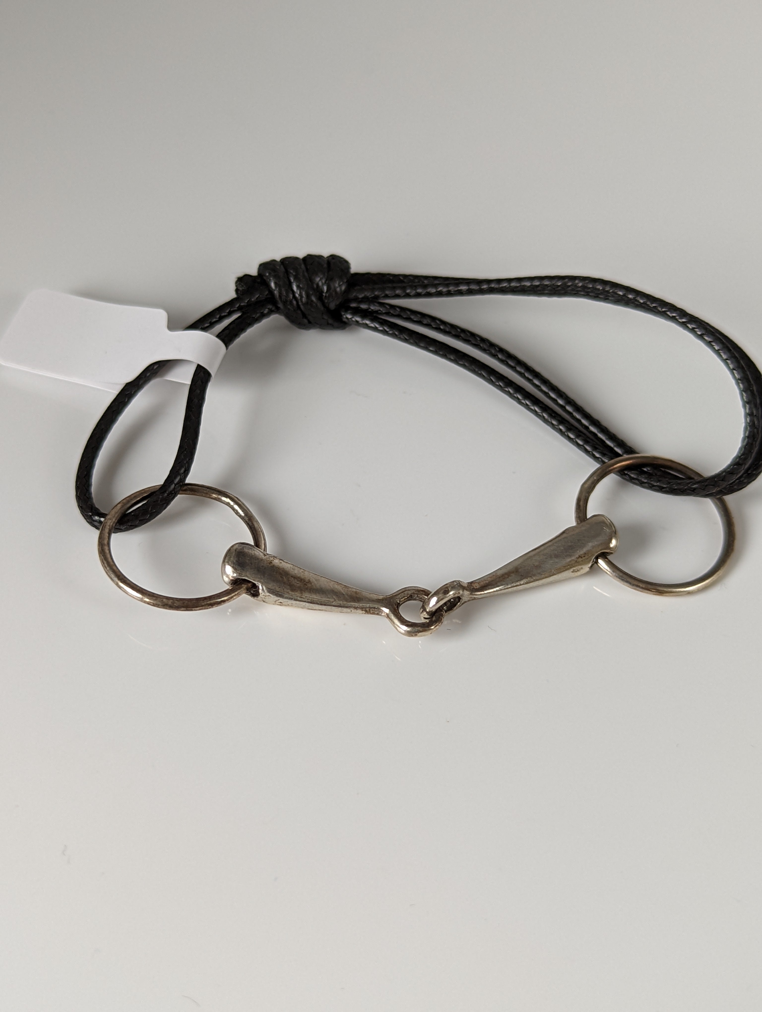 Silver Steed Leather Silver Snaffle Cord Bracelet