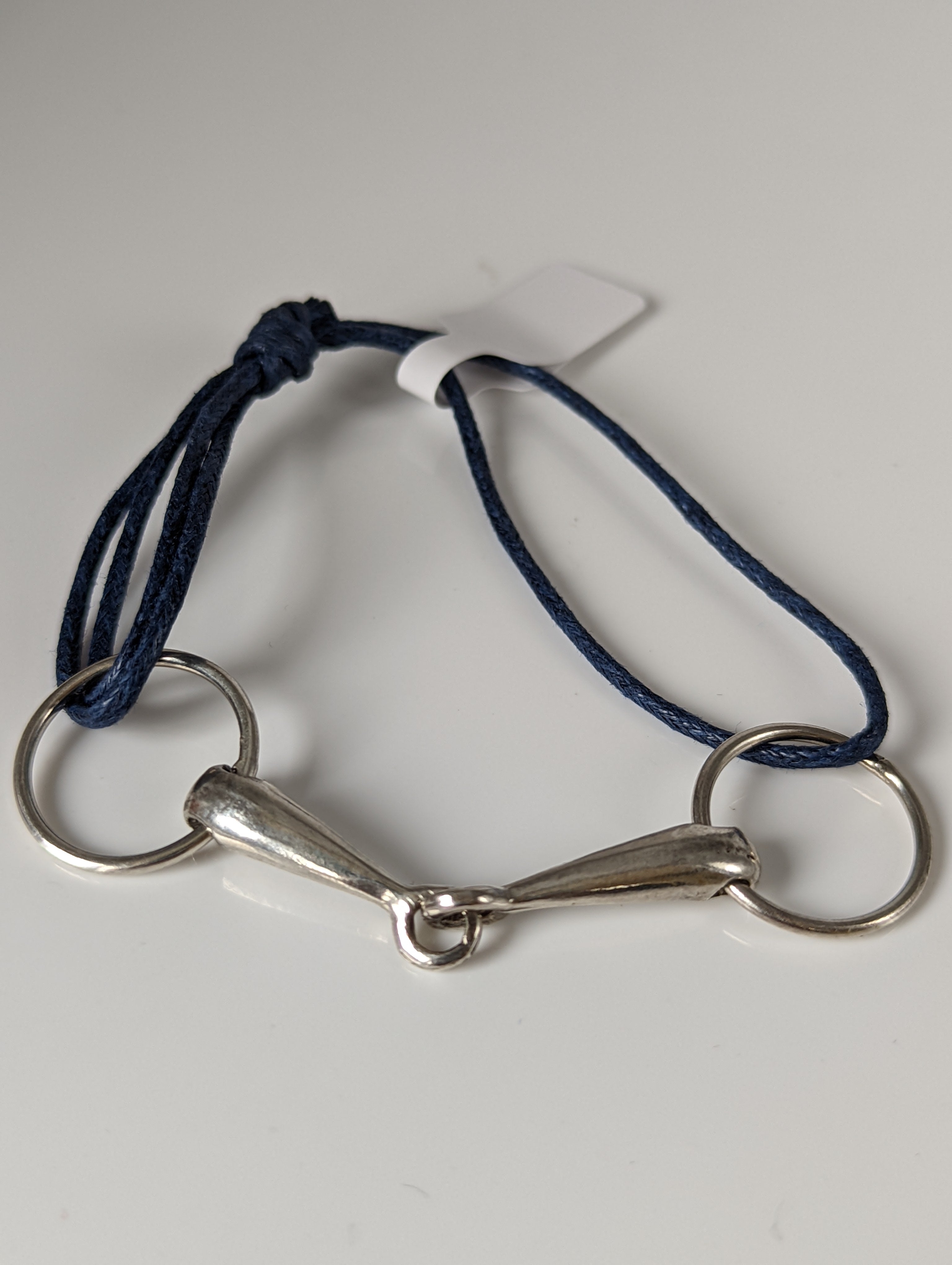 Silver Steed Leather Silver Snaffle Cord Bracelet