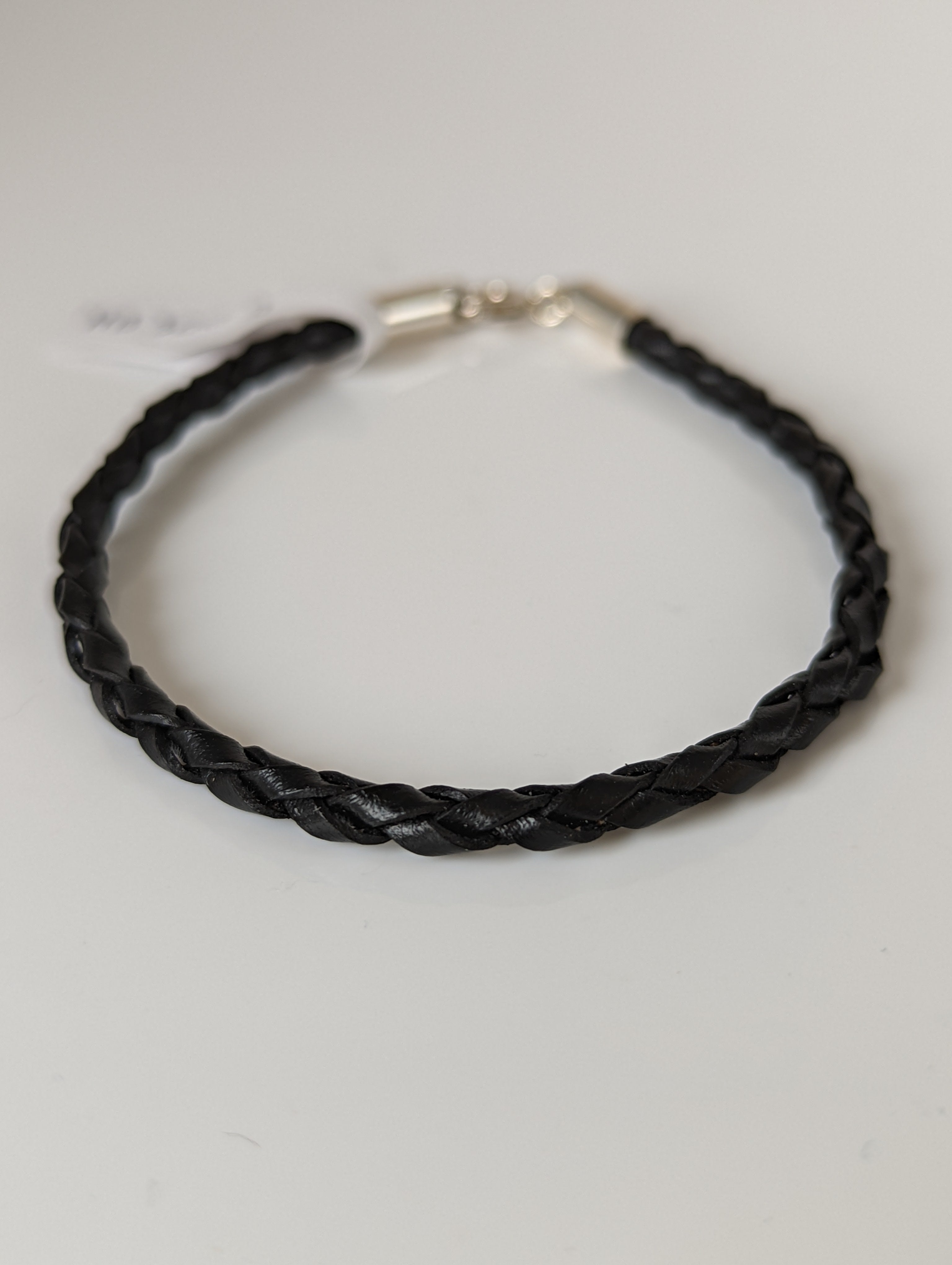 Silver Steed Leather Cord Bracelet