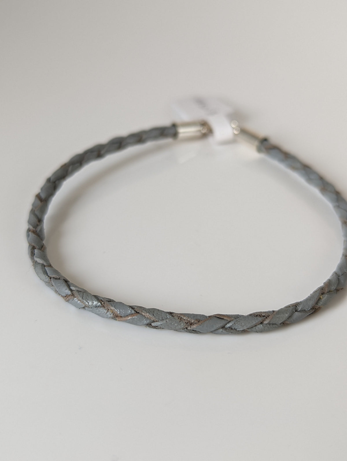 Silver Steed Leather Cord Bracelet