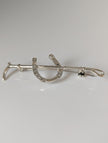 Silver Steed Shoe & Cane Silver Brooch / Stock Tie Pin