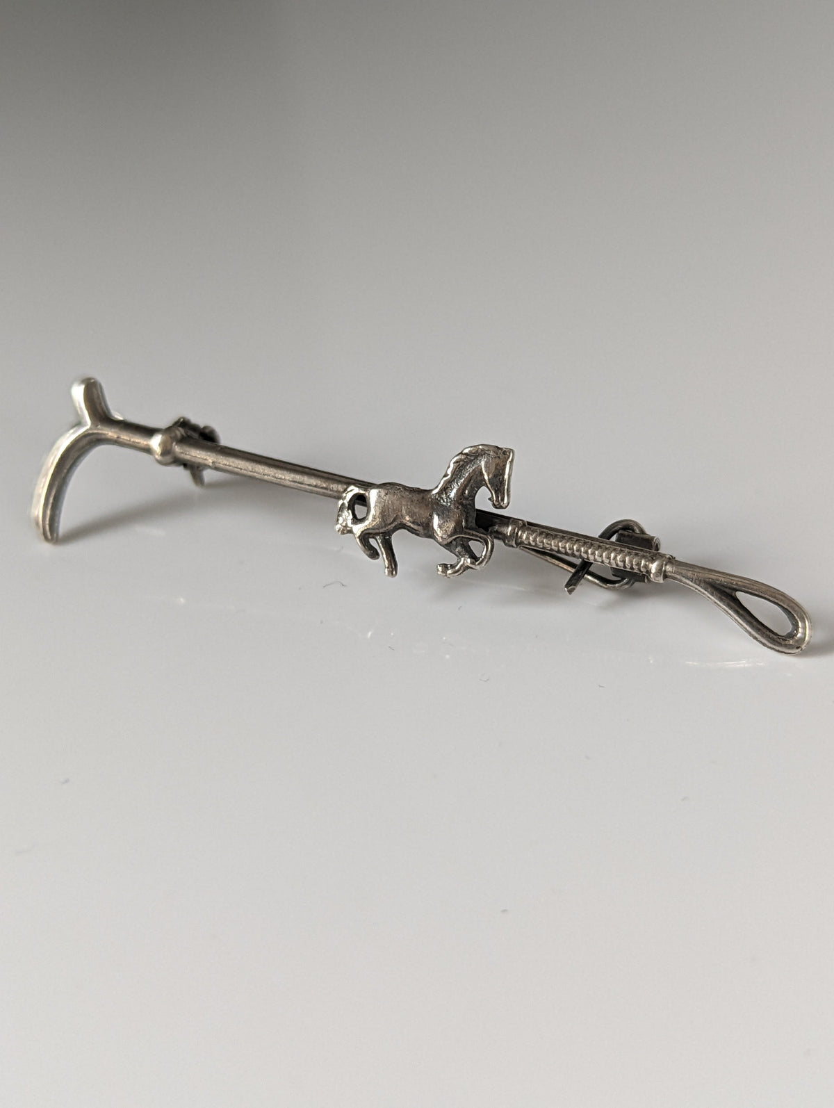 Silver Steed Running Horse Brooch / Stock Tie Pin