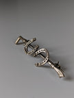 Silver Steed Double Shoe Silver Brooch / Stock Tie Pin