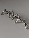 Silver Steed Double Shoe Silver Brooch / Stock Tie Pin