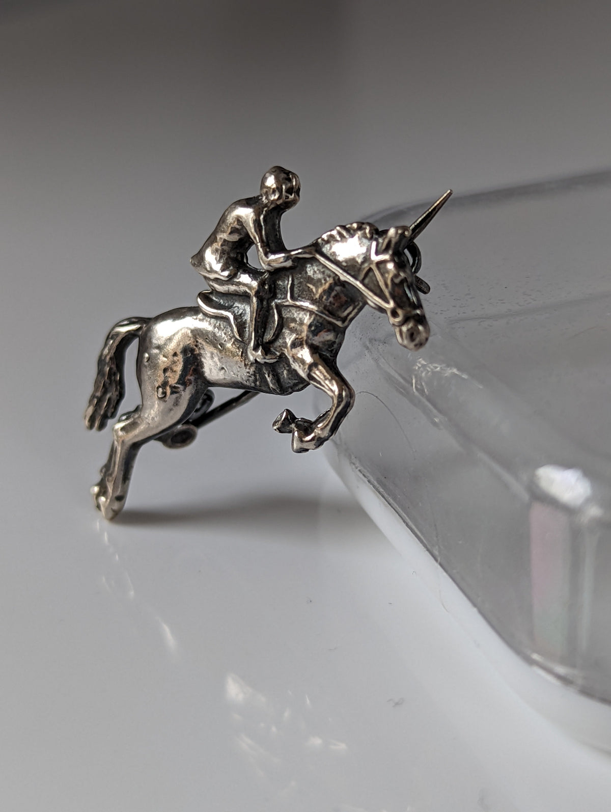 Silver Steed Show Jumper Brooch / Stock Tie Pin