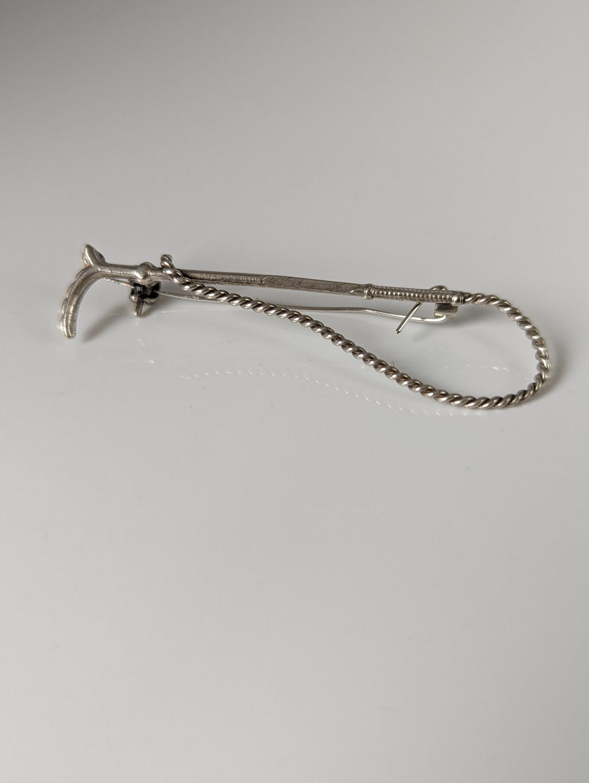 Silver Steed Cane Brooch / Stock Tie Pin