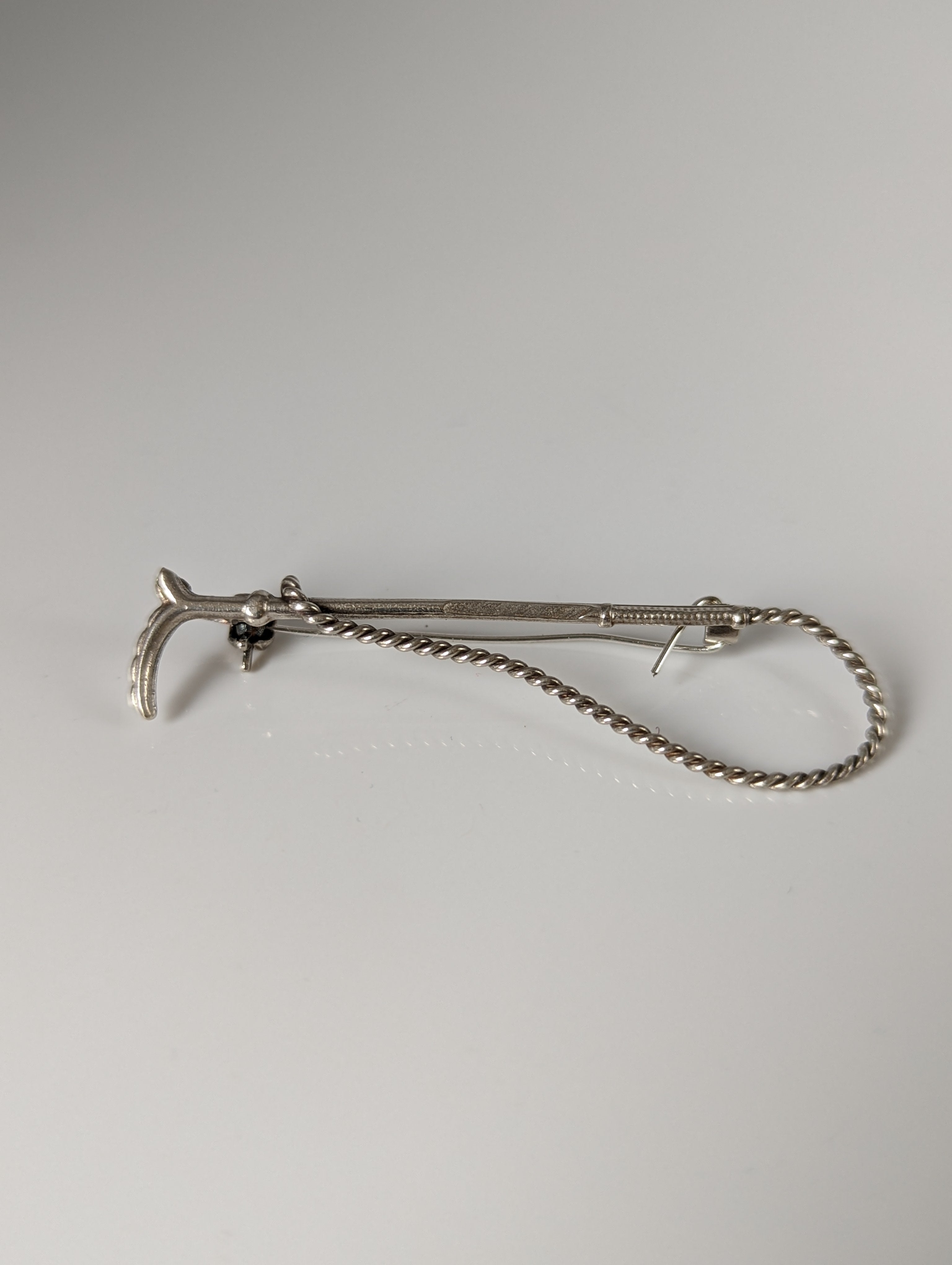 Silver Steed Cane Brooch / Stock Tie Pin