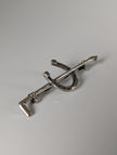 Silver Steed Shoe & Cane Silver Brooch / Stock Tie Pin