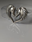 Silver Steed Horse Heart Brooch / Stock Tie Pin