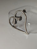 Silver Steed Horse Shoe Nail Heart Brooch / Stock Tie Pin