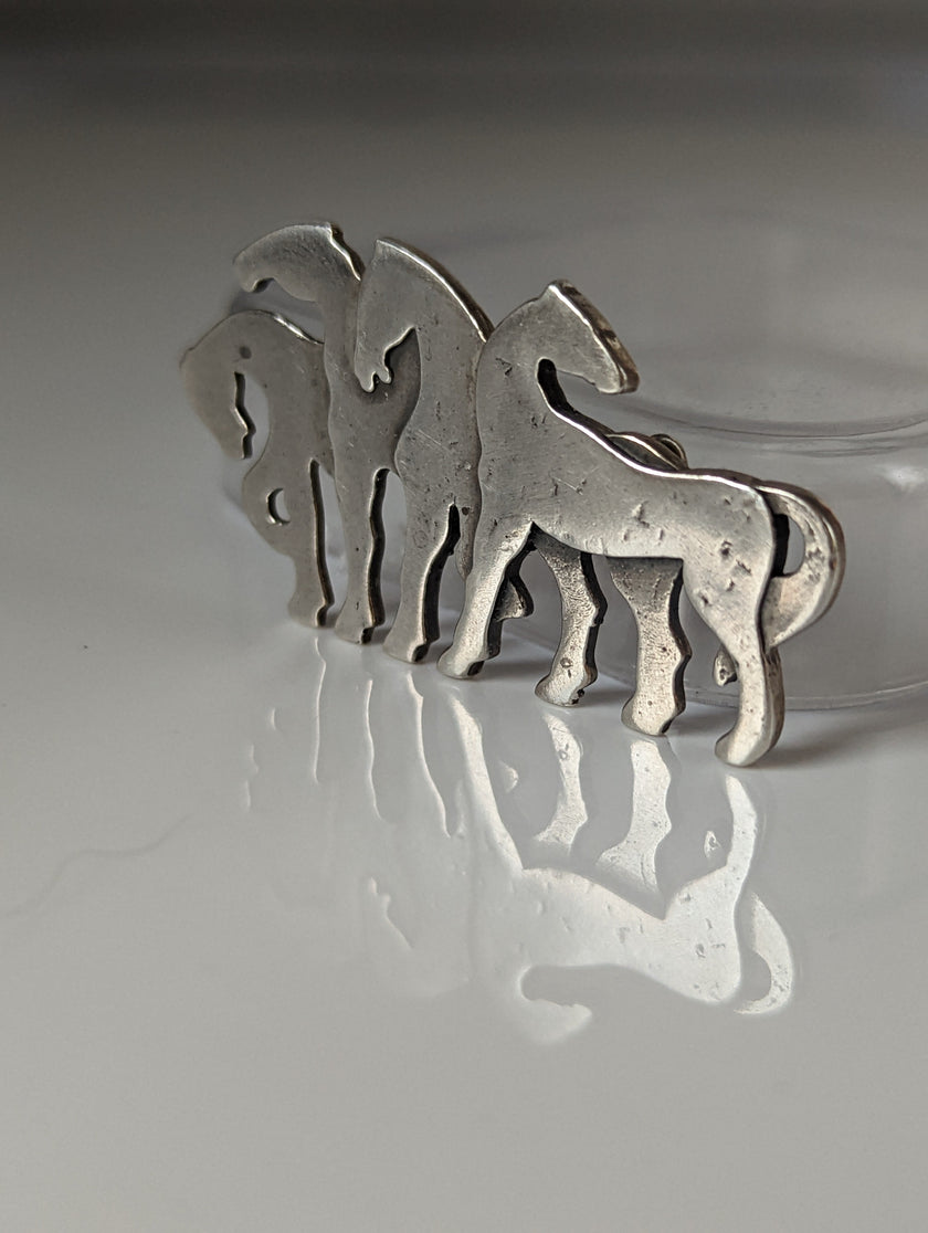 Silver Steed Signature Silver Herd Silver Brooch / Stock Tie Pin