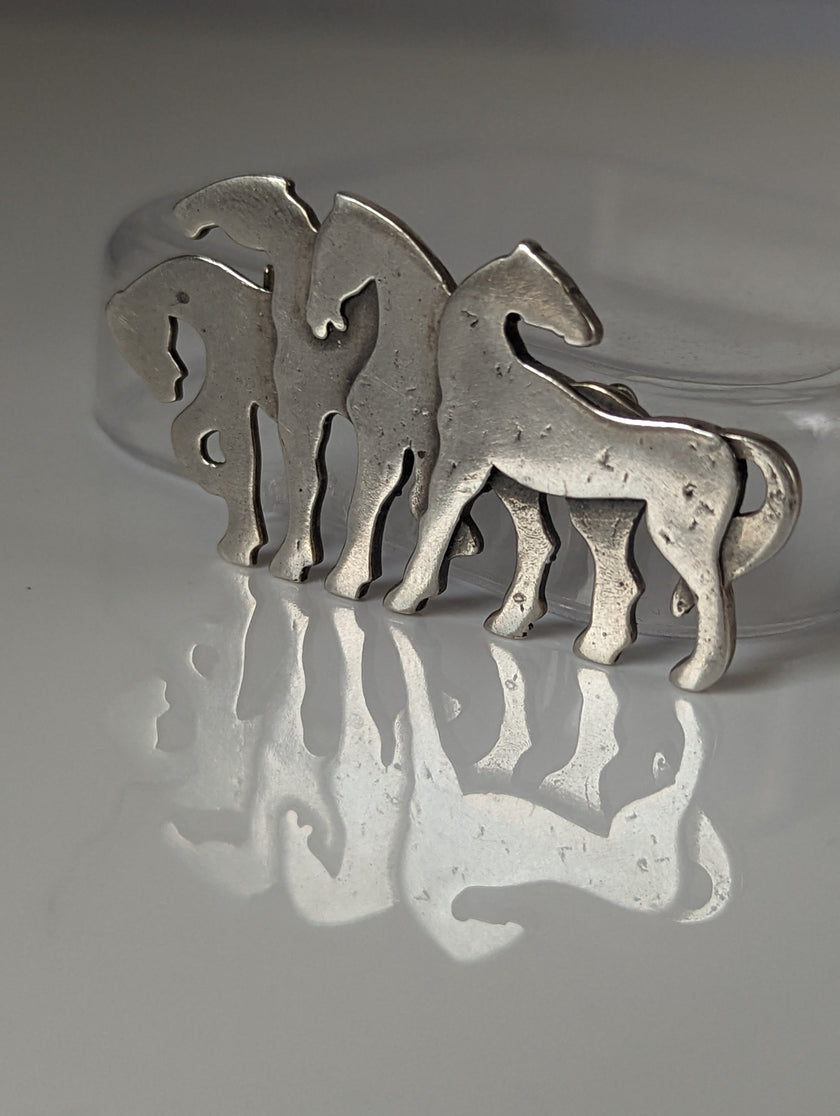 Silver Steed Signature Silver Herd Silver Brooch / Stock Tie Pin