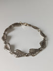 Silbernes Ross Detailliertes Blatt Silberarmband
