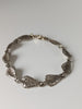 Silbernes Ross Detailliertes Blatt Silberarmband