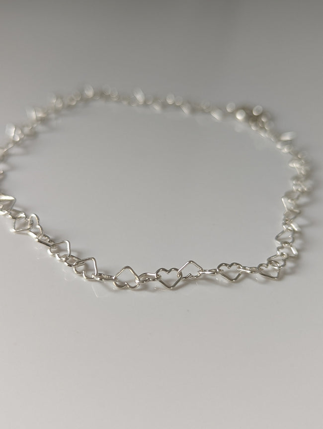 Silver Steed Heart Link Silver Bracelet