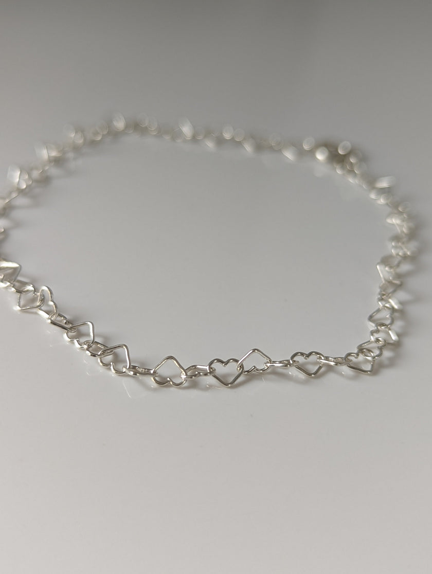 Silver Steed Heart Link Silver Bracelet