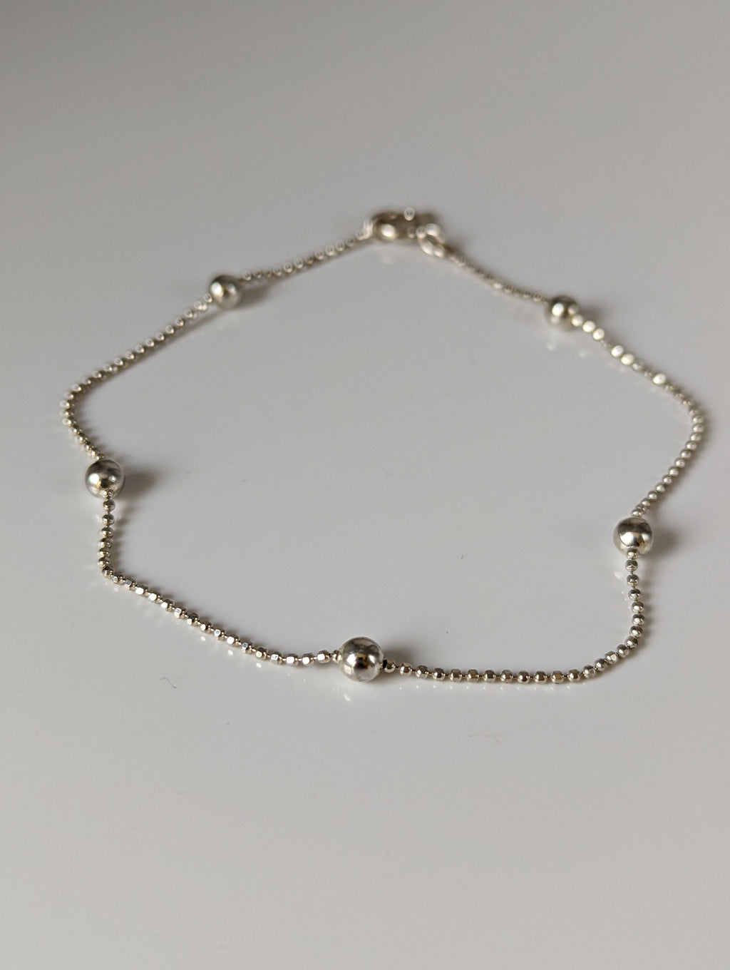 Silver Steed Studded Ball Chain Silver Bracelet