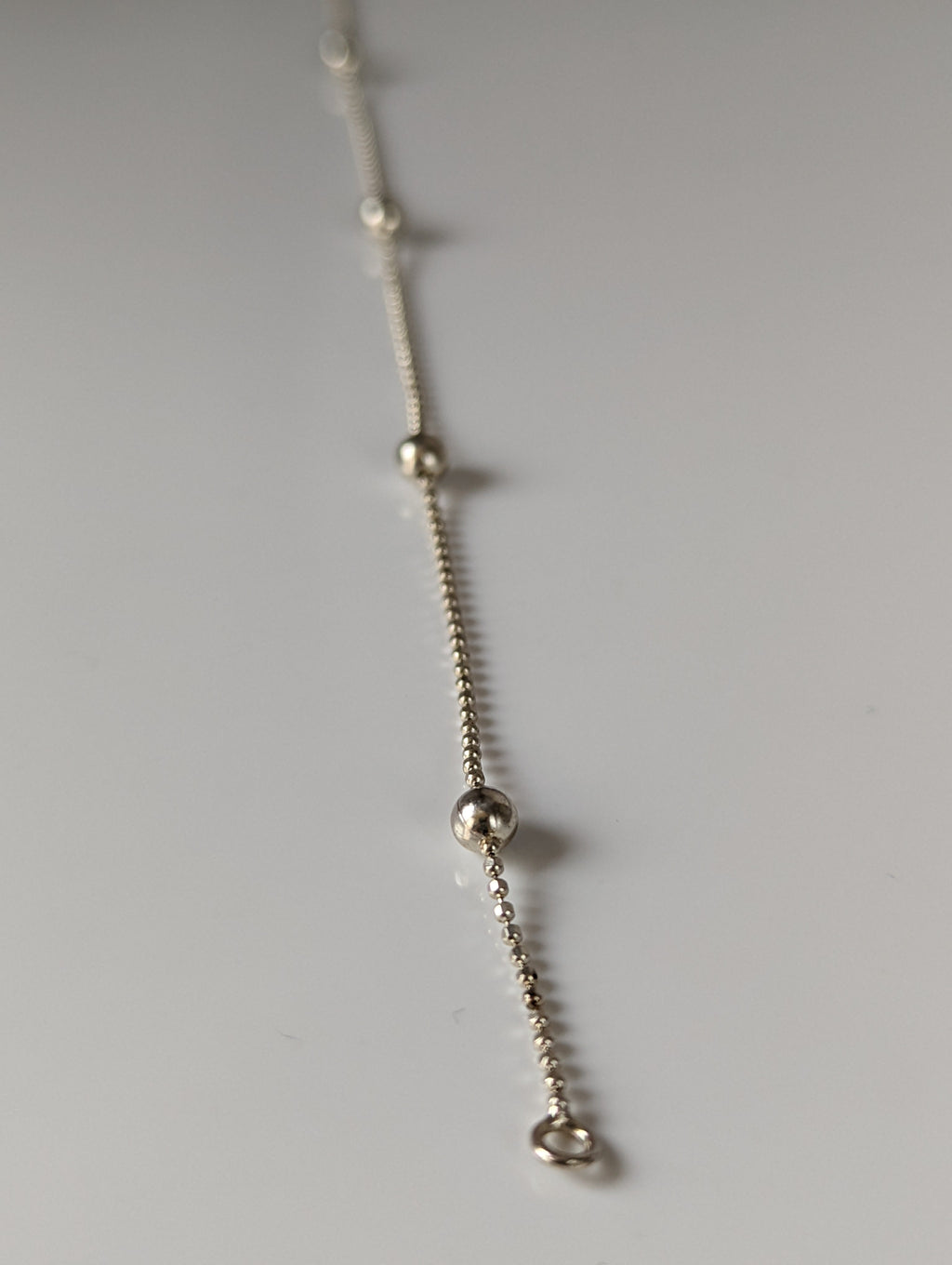 Silver Steed Studded Ball Chain Silver Bracelet