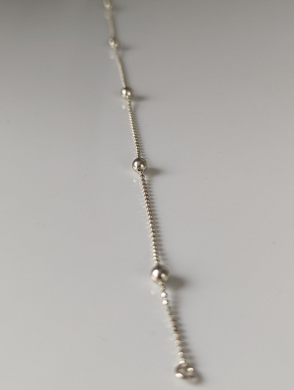 Silver Steed Studded Ball Chain Silver Bracelet