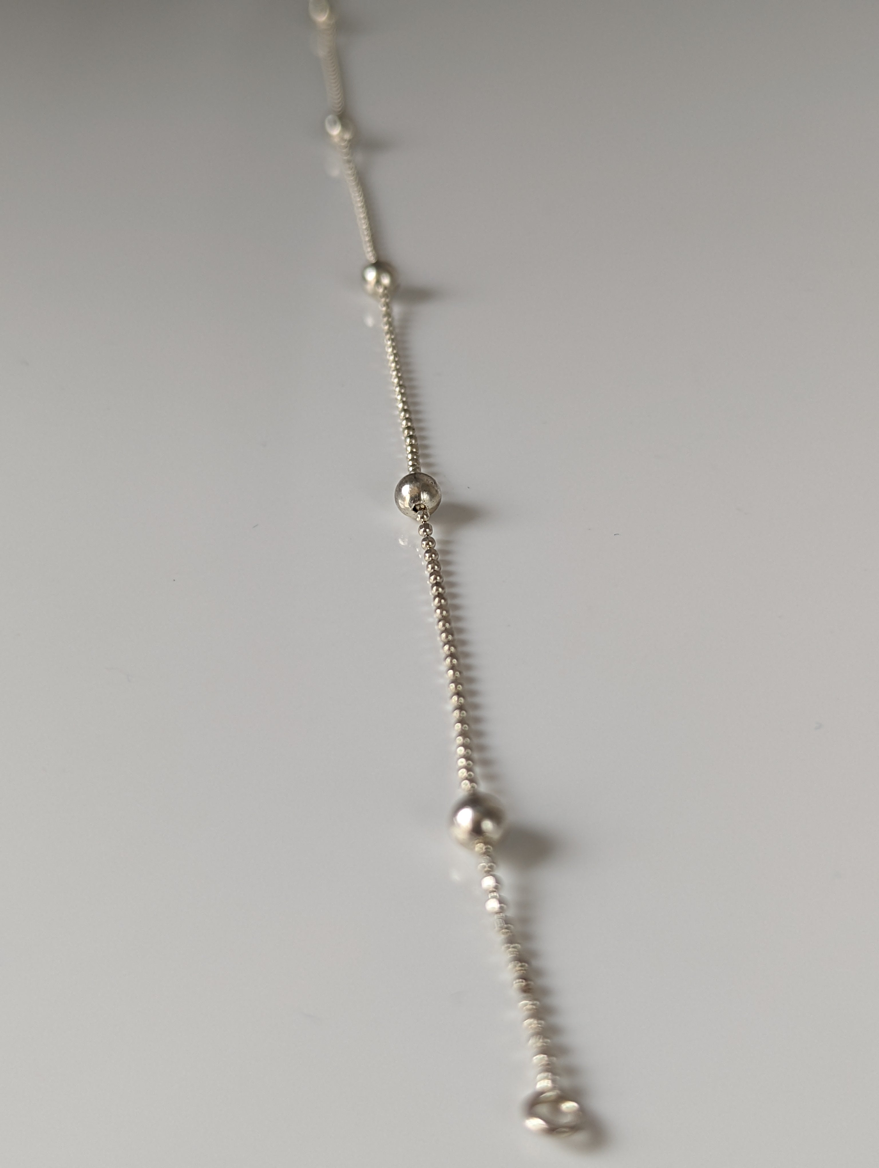 Silver Steed Studded Ball Chain Silver Bracelet