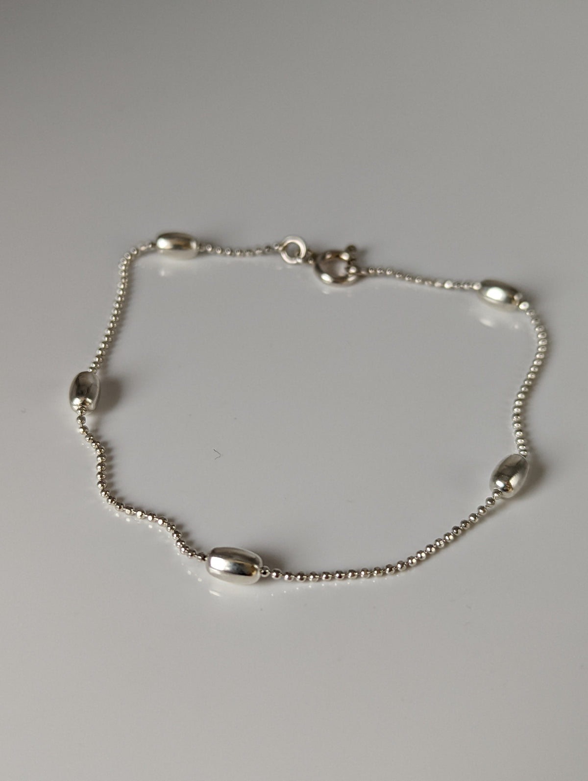 Silver Steed Grain Chain Silver Bracelet