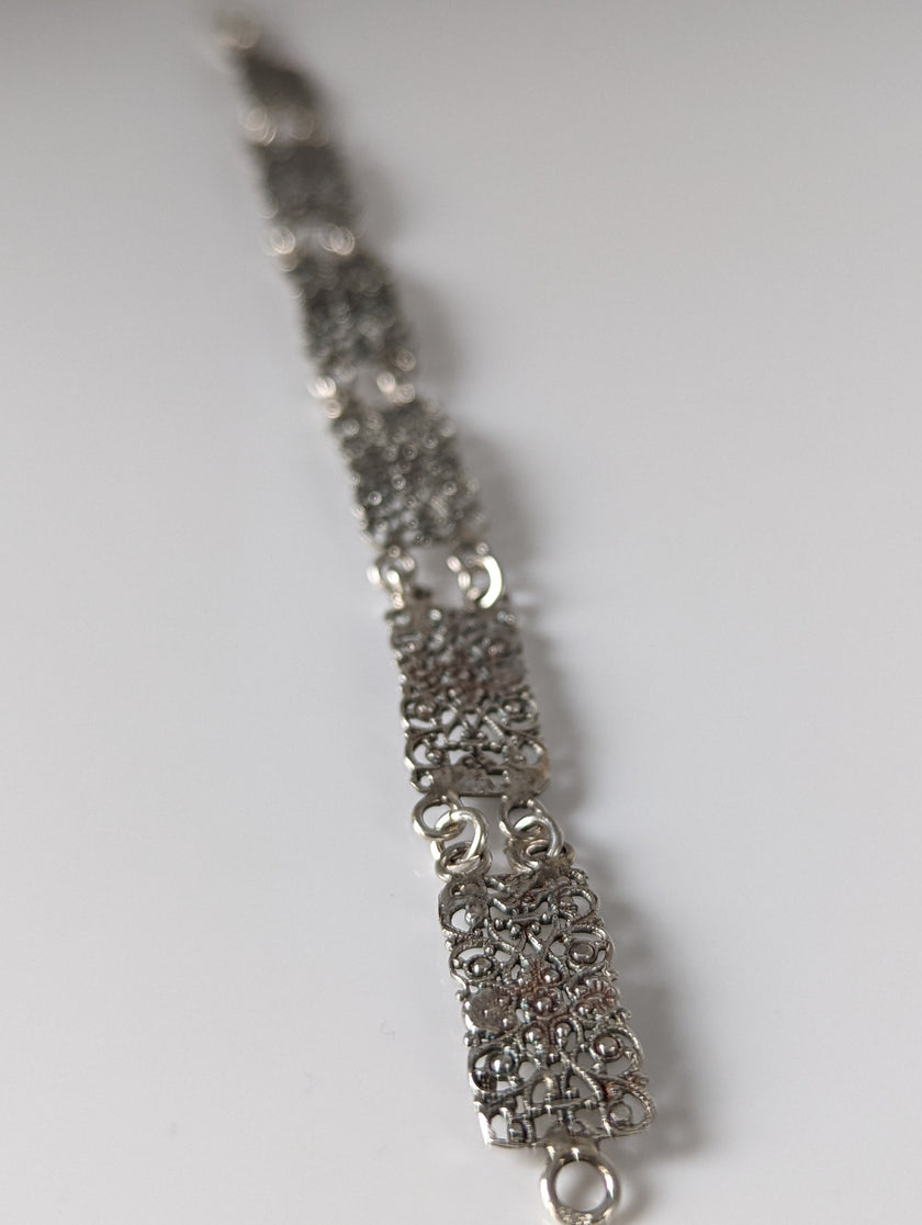 Silver Steed Filigree Vintage Silver Bracelet