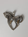 Silver Steed Simple Large Horse Silver Pendant