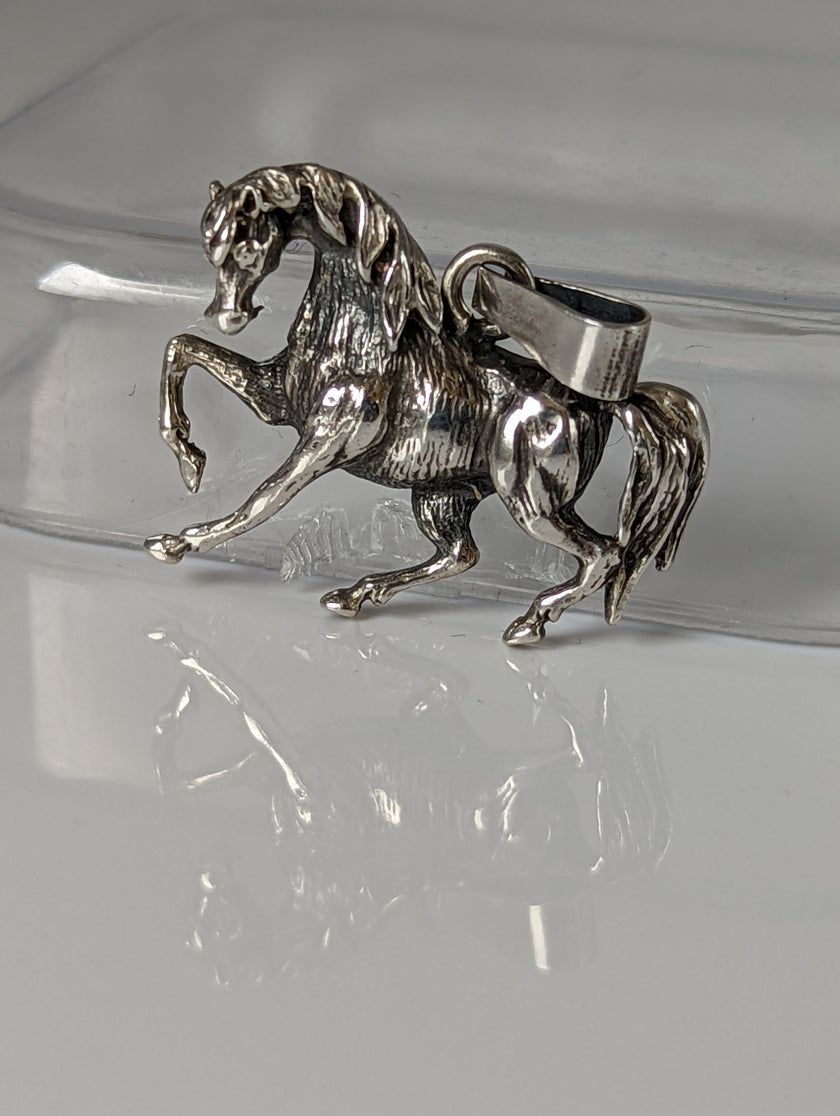 Silver Steed Stallion Silver Pendant