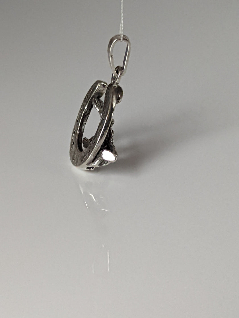 Silver Steed Oak & Horseshoe Silver Pendant