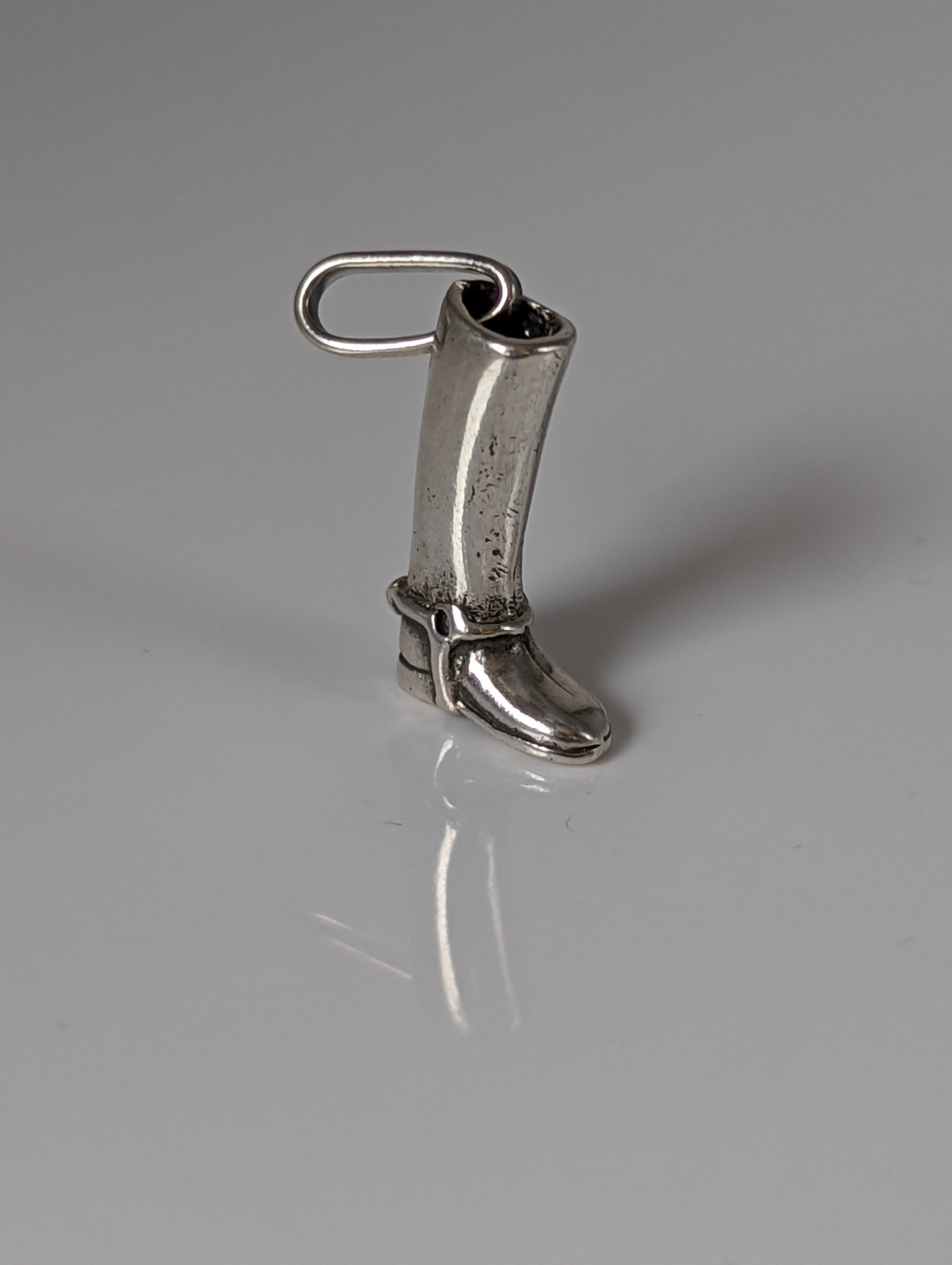 Silver Steed Riding Boot Pendant