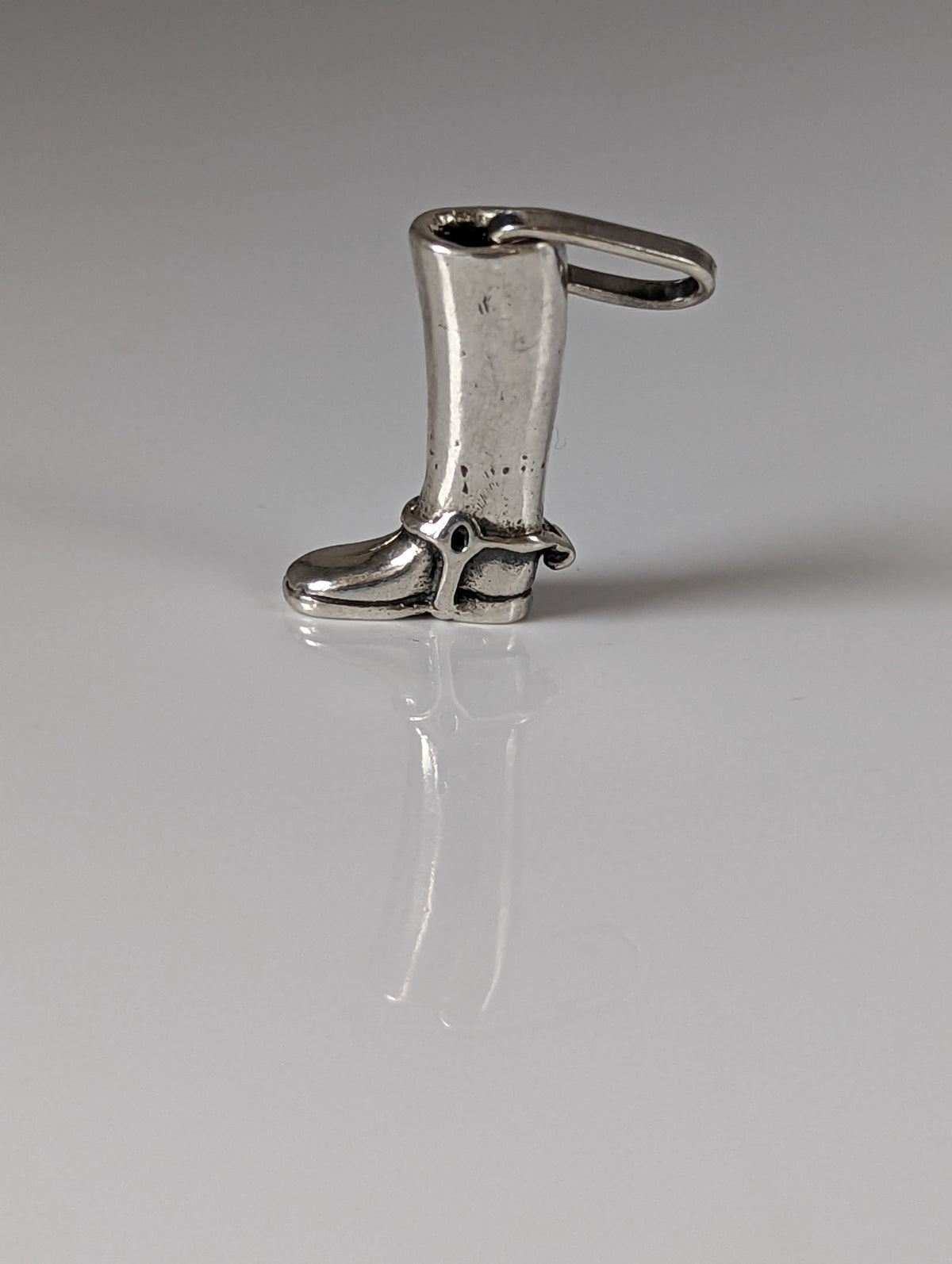 Silver Steed Riding Boot Pendant