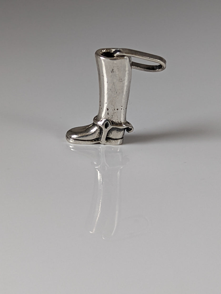 Silver Steed Riding Boot Pendant