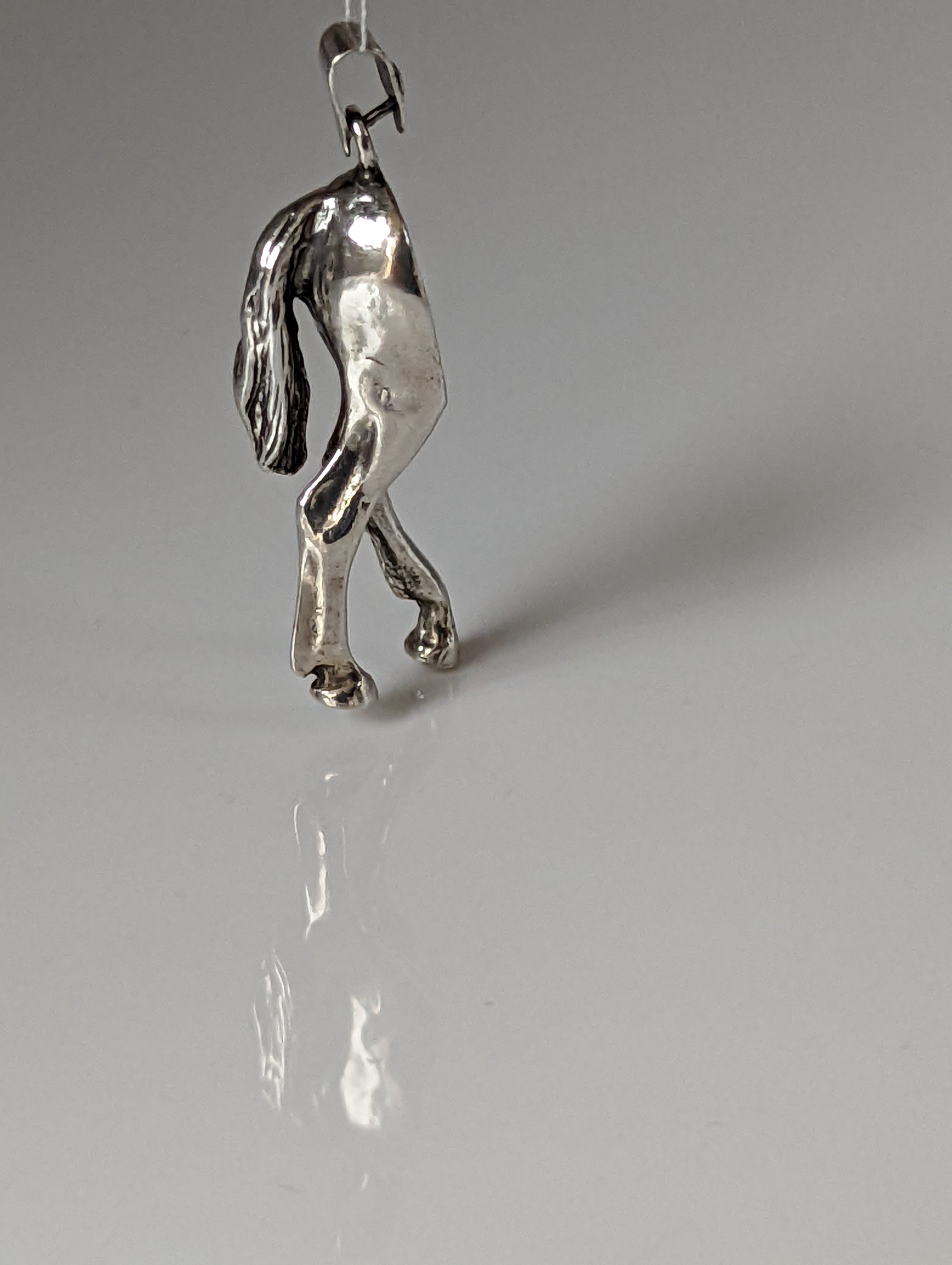 Silver Steed Hindquarters Silver Pendant