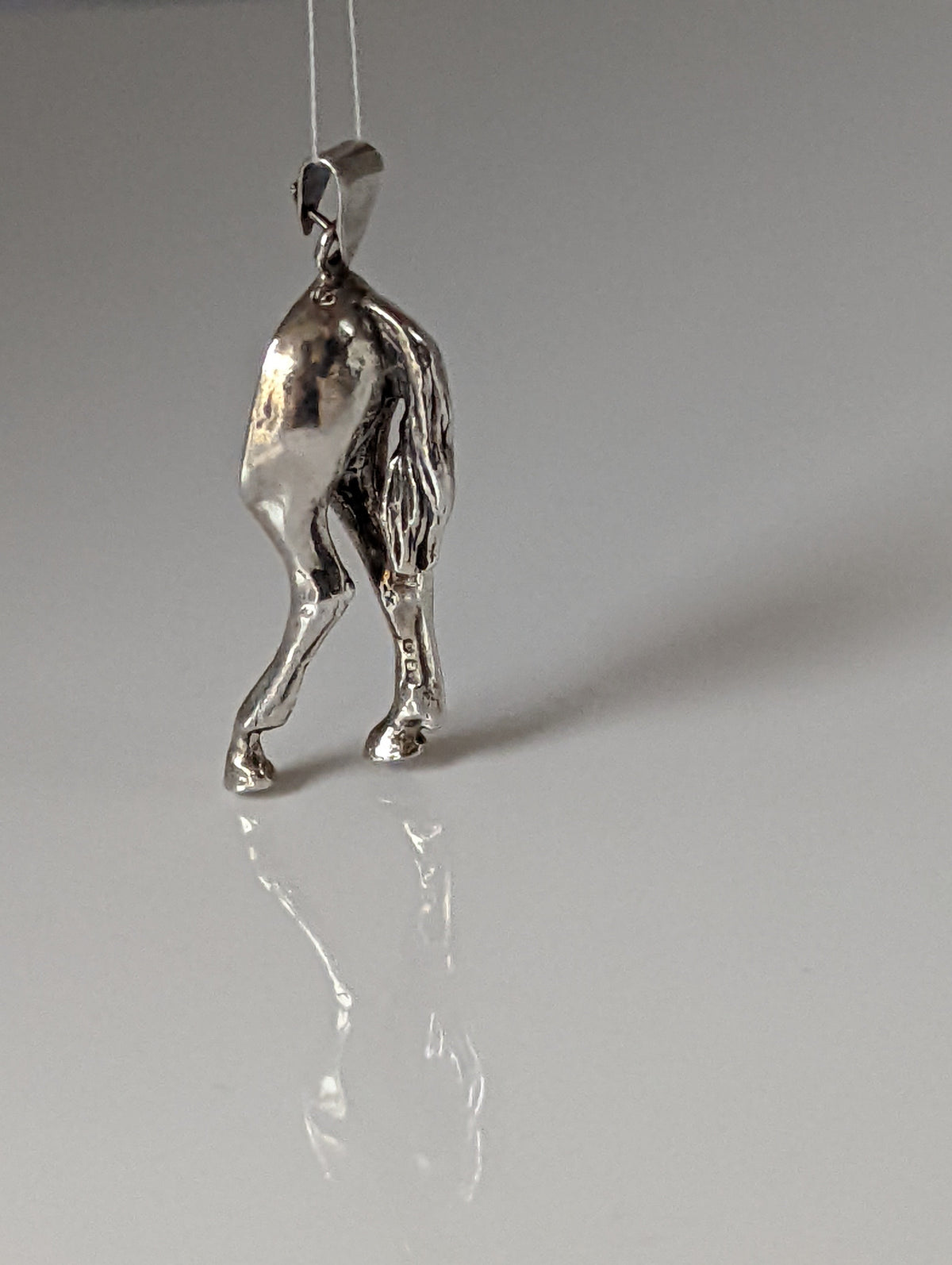 Silver Steed Hindquarters Silver Pendant