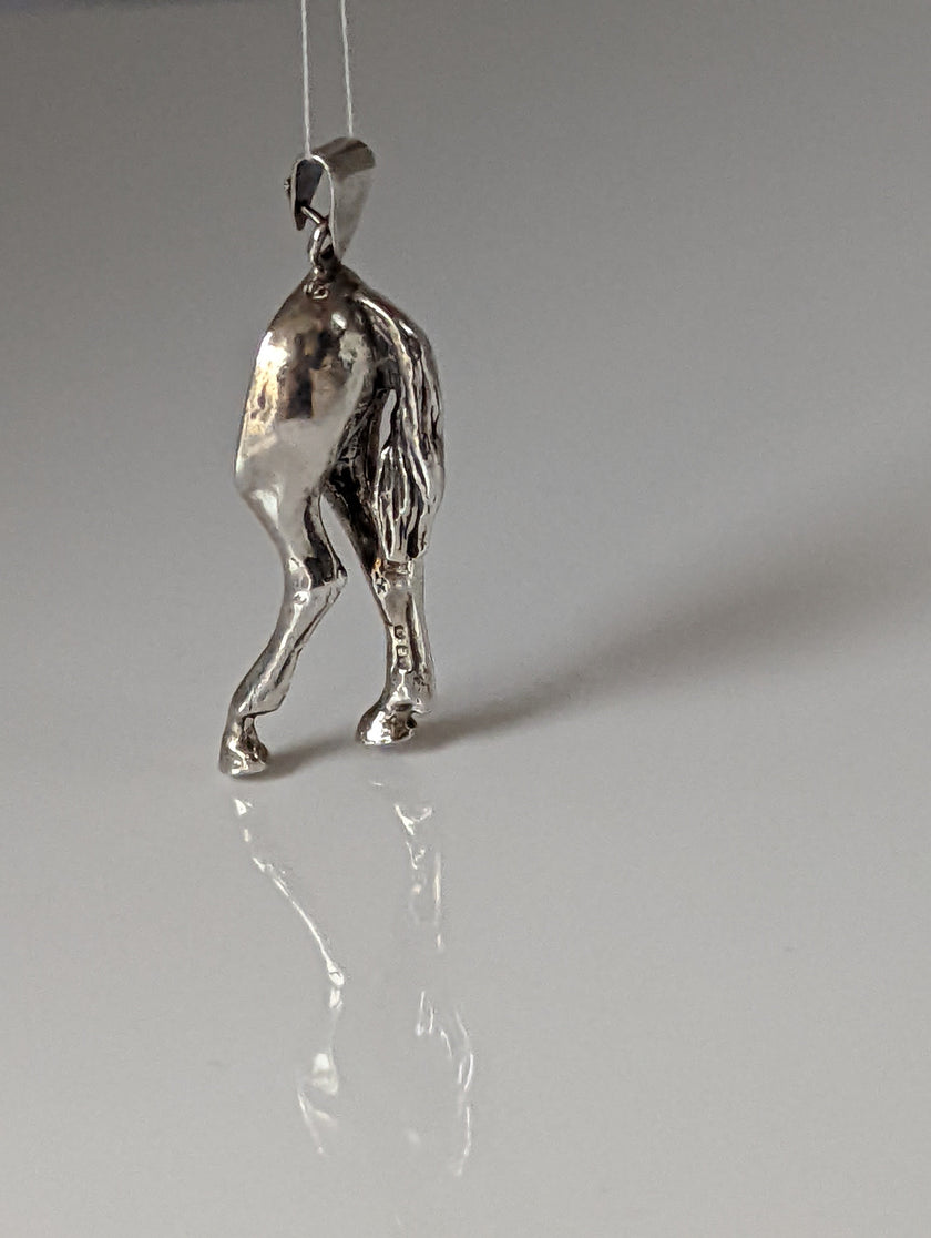 Silver Steed Hindquarters Silver Pendant