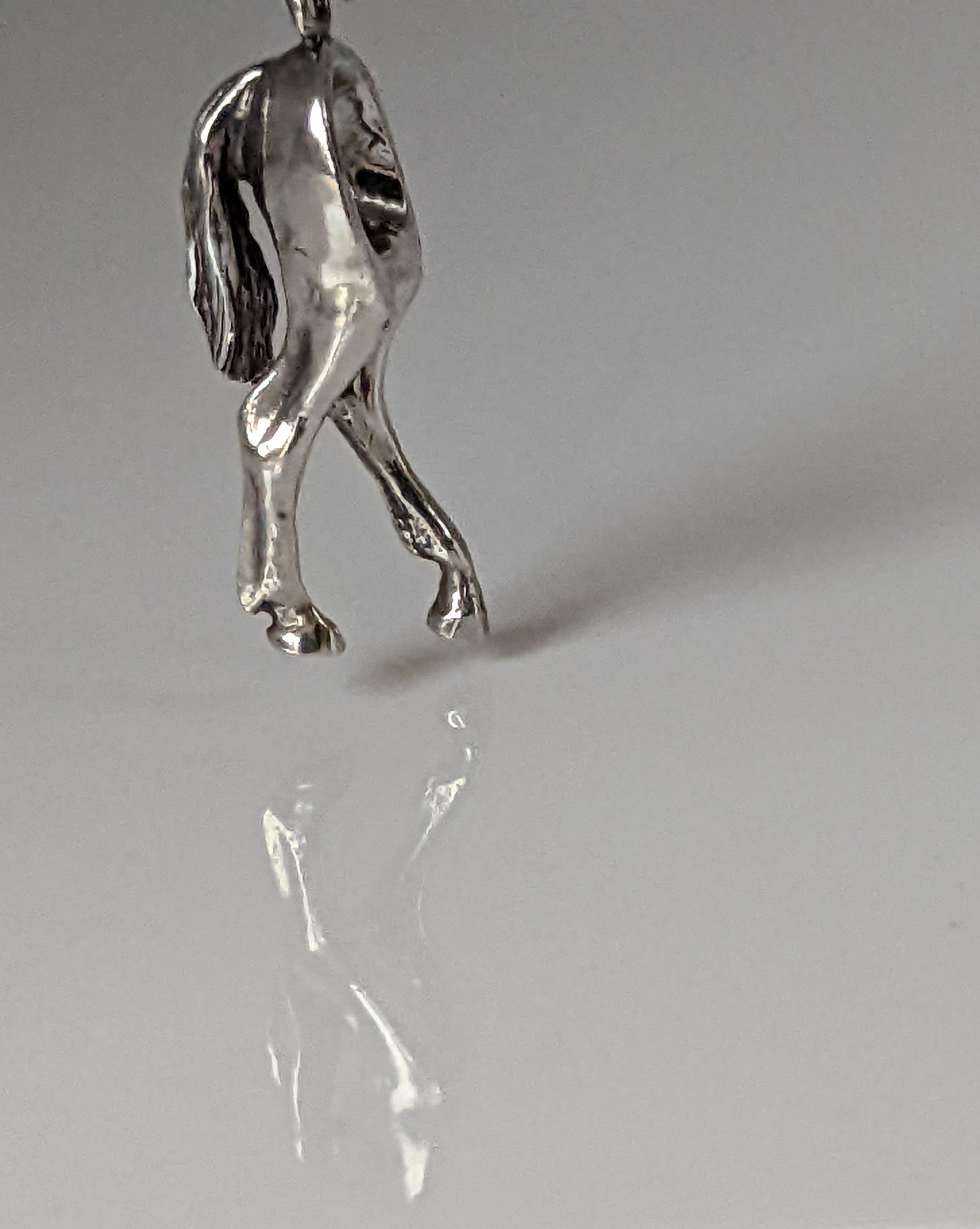 Silver Steed Hindquarters Silver Pendant