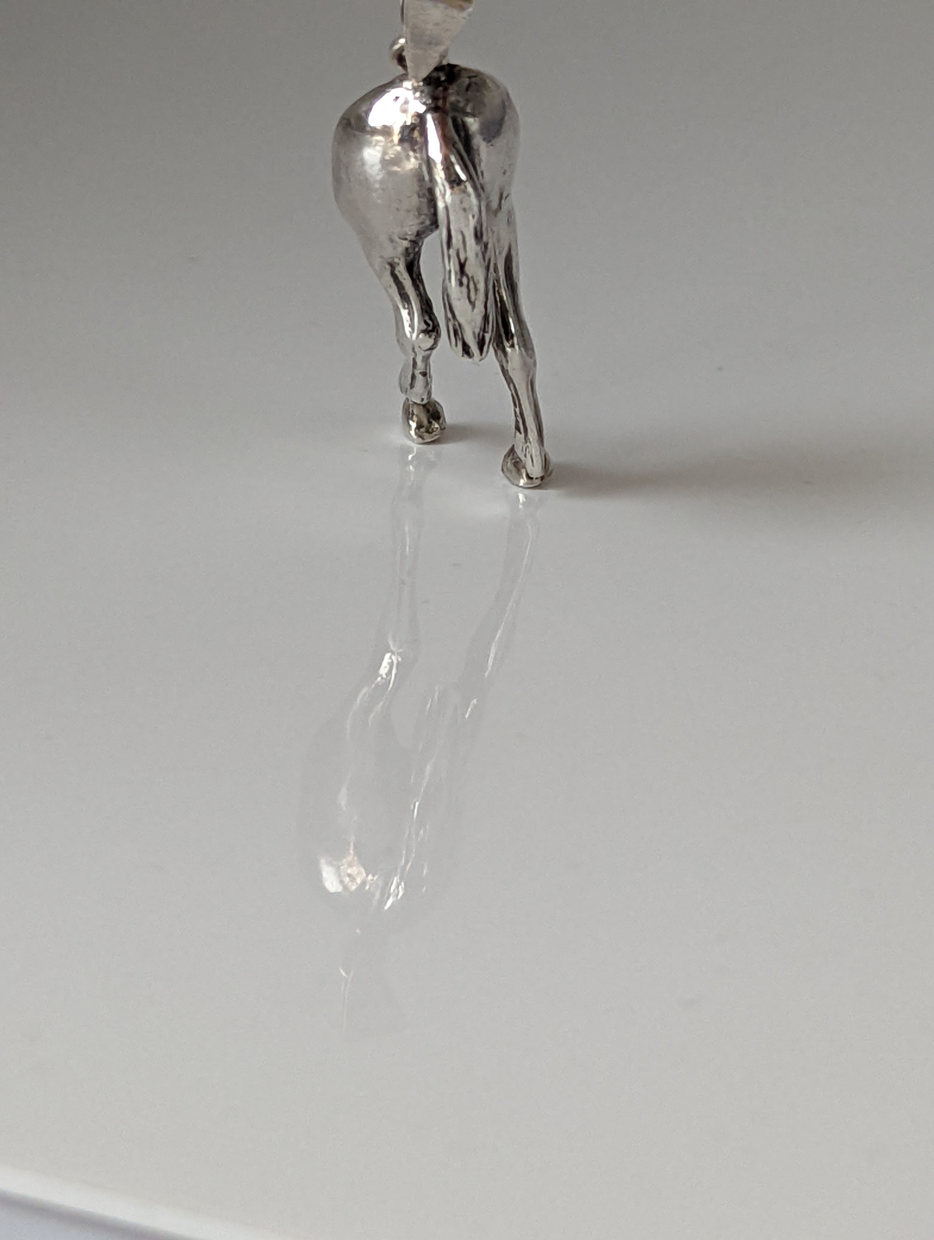 Silver Steed Hindquarters Silver Pendant