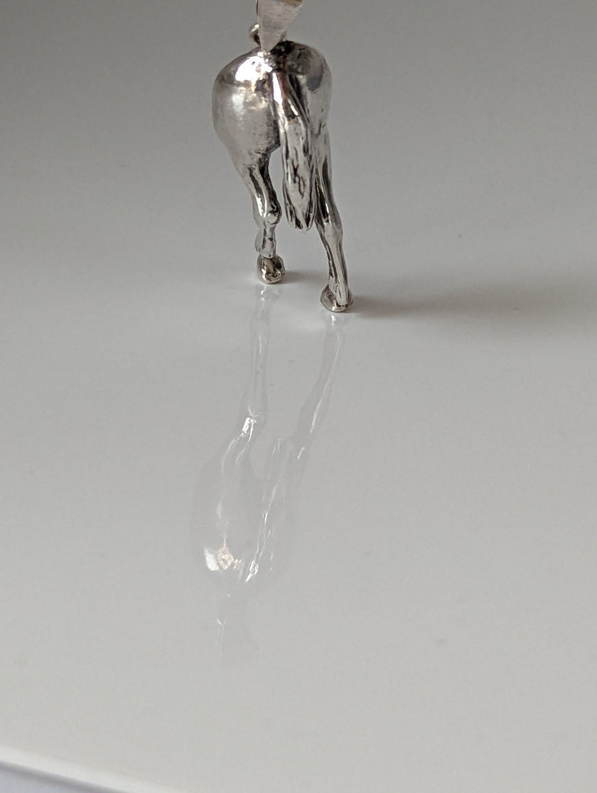 Silver Steed Hindquarters Silver Pendant