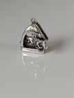 Silver Steed Jump Over a Stirrup, Stirrup & Jockey Silver Pendant