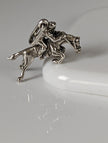 Silver Steed Jumping Jockey Silver Pendant