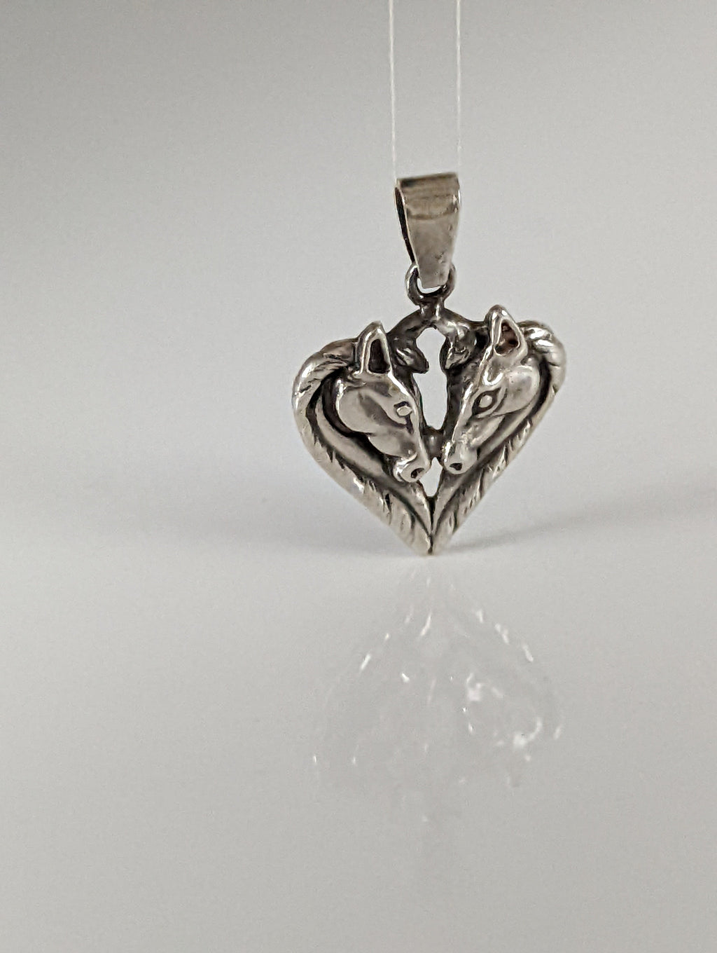 Silver Steed Horse Heart pendant