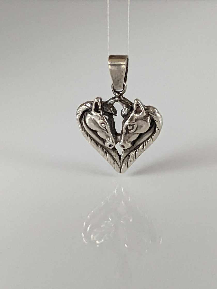 Silver Steed Horse Heart pendant