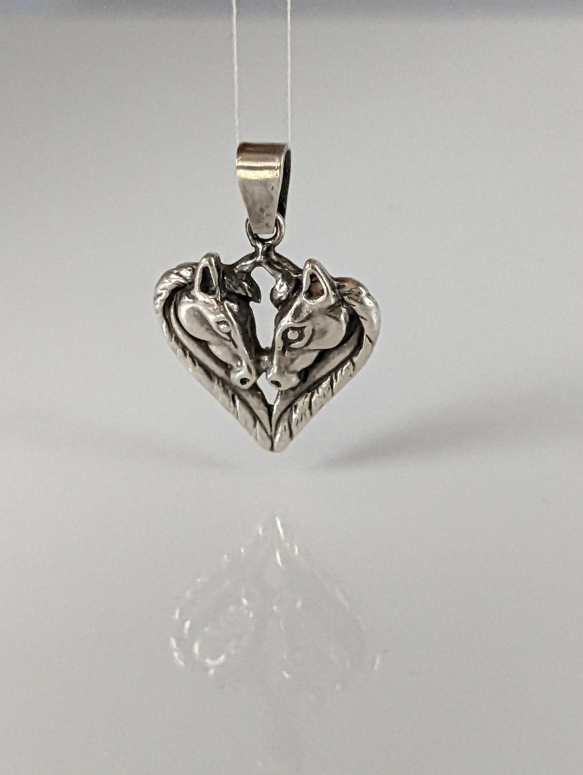 Silver Steed Horse Heart pendant