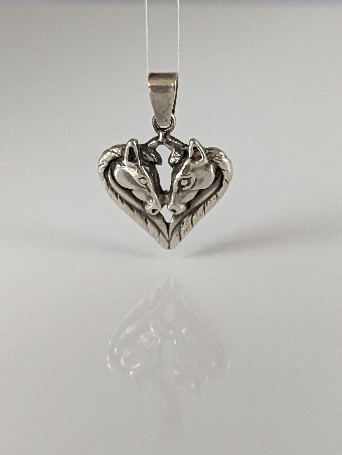 Silver Steed Horse Heart pendant