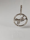 Silver Steed Horse in a Circle Pendant